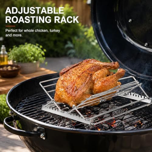 DEMCERT Roasting Rack, Adjustable V-Shaped Turkey Rack - Image 7