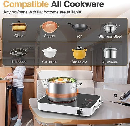 GIHETKUT Single Burner Electric Cooktop, 1800W 110V Electric Stove Top - Image 6