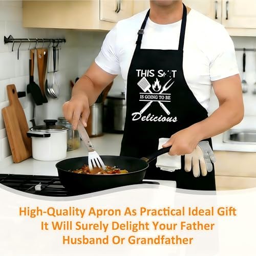 Funny Aprons For Men, Father's Fathers Day Kitchen Gifts For Dad Father Daddy - Image 6