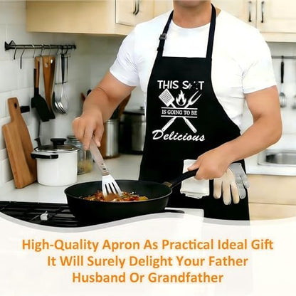 Funny Aprons For Men, Father's Fathers Day Kitchen Gifts For Dad Father Daddy - Image 6