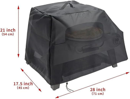 Pizza Oven Cover For 3-in-1 Portable Pizza Oven, Heavy Duty Waterproof Cover With Drawstring, Fits 71X45x54cm, Black