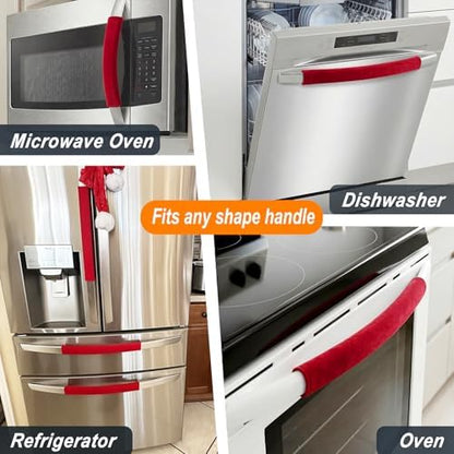Volecy Refrigerator Handle Covers, Washable Velvet Appliance Door Handle Covers - Image 5