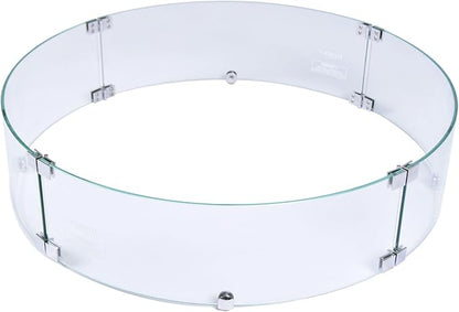 All Fire Table Pit Wind Screens and Stainless Steel Buner Lid from ELEMENTI | ELEMENTI Plus and MODENO (Wind Screens, Round 25.4" WS - 022)