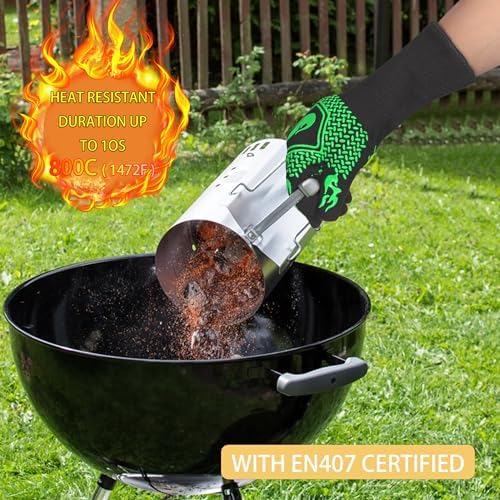 BBQ Gloves 1472F Heat Resistant Non-Slip Silicone 13.5in - Image 4