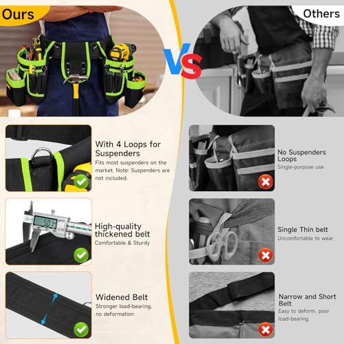Tool Belt with 4 D-Rings, 27-Pockets Tool Belts - Image 3