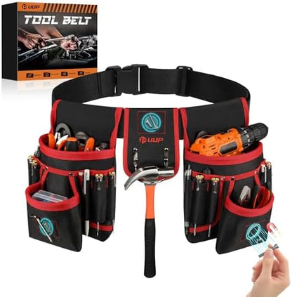 Magnetic Tool Belt for Men, 26 Pockets Heavy Duty Nail Tool Pouch Dad Gift by UUP