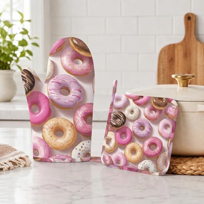 Groovy Donuts Oven Mitts and Pot Holders Sets Silicone Kitchen Mitts Potholders - Image 5