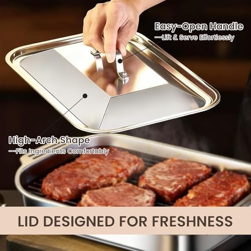 Grilling Prep and Serve Trays, 5-in-1 Grill Carry System Stainless Steel Food - Image 5