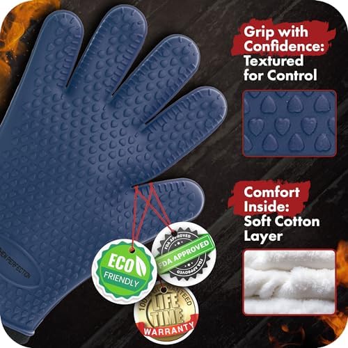KITCHEN PERFECTION Silicone Smoker BBQ Gloves - Image 3