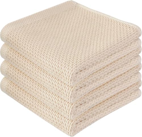 100% Cotton Waffle Weave Kitchen Dish Cloths, Ultra Soft Absorbent Quick Drying by FreeNook