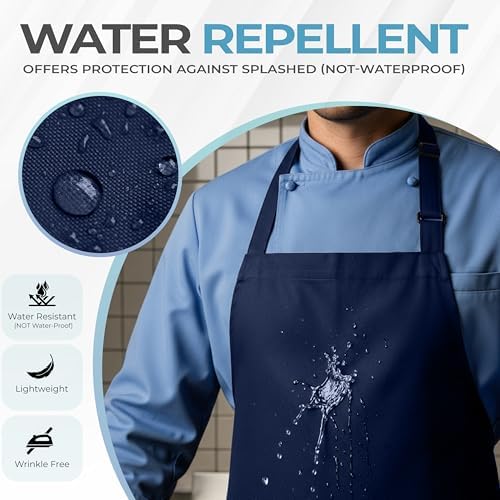 Utopia Kitchen Bib Aprons 4 Pack Adjustable - Image 3