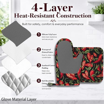 Mexican Hot Pepper Chili Oven Mitt and Pot Holder - Image 4