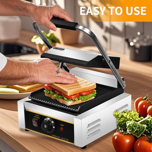 Commercial Panini Press - 1800W Commercial Electric Panini Sandwich Grill - Image 7