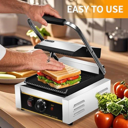 Commercial Panini Press - 1800W Commercial Electric Panini Sandwich Grill - Image 7