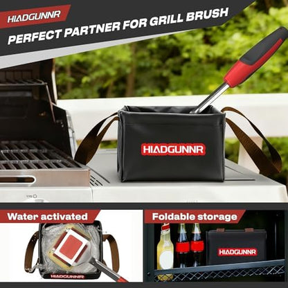 Grill Brush Bristle Free with Collapsible Bucket, BBQ Grill Cleaning Brush - Image 4