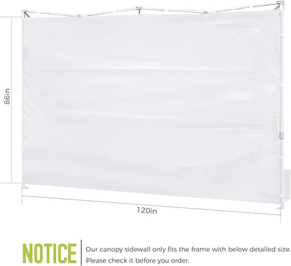 10x10 Pop Up Canopy Sidewall - 1 PC 300D Waterproof Attachable Tent Wall, Privacy Shade for Outdoor Events, Vendor Booths (Tent Not Included, Basic Style)