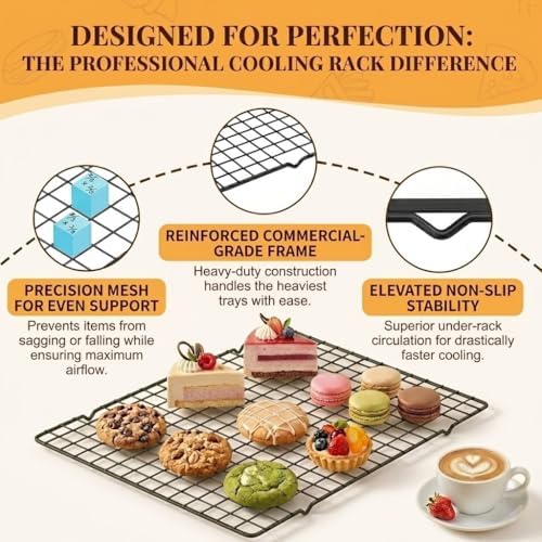 5PCS Cooling Racks for Cooking and Baking 10" x 16", Heavy Duty Metal Wire Rack - Image 2
