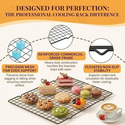 5PCS Cooling Racks for Cooking and Baking 10" x 16", Heavy Duty Metal Wire Rack - Image 2