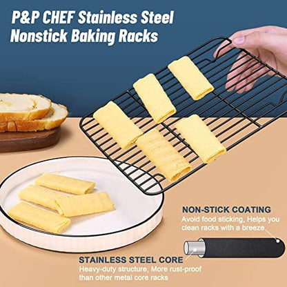 P&P CHEF 9.7" x 7.3" Cooling Baking Wire Racks Pack of 2 - Image 3