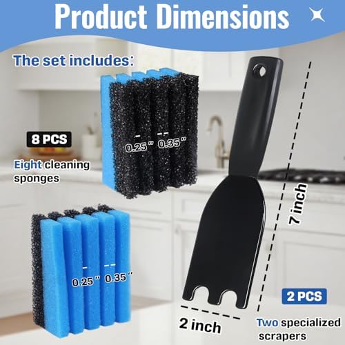 8 Pcs Sponge + 2 Scraper Kit 12207, Compatible - Image 3