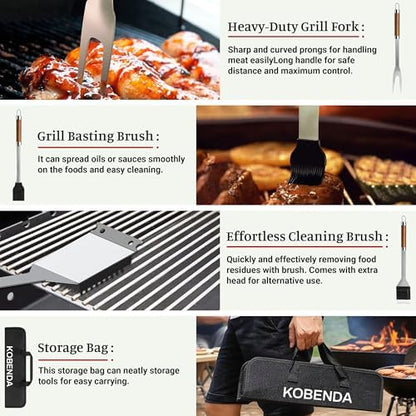 Grill Set, Grill Tools for Outdoor Grill Utensils Set BBQ Accessories - Image 5