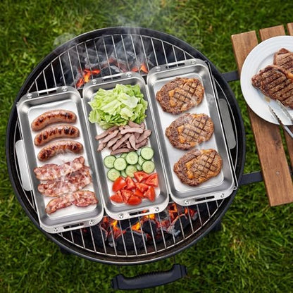 BBQ Vegetable Grill Basket Set, 4 Piece Stainless Steel Grill Pan Set - Image 6