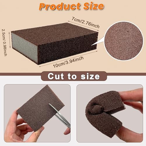 8 Pack Carborundum Sponge with 2 Handles–High Density Emery Sponge Scrubber - Image 3