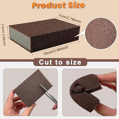 8 Pack Carborundum Sponge with 2 Handles–High Density Emery Sponge Scrubber - Image 3