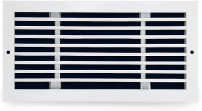 Premium 10" X 4" [Duct Opening] Linear Aluminum Bar Return Air Grille - White - White [Outer Dimensions: 12" W x 6" H] – for Ceiling, Wall Use