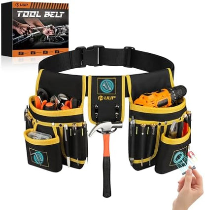 Magnetic Tool Belt for Men, 26 Pockets Heavy Duty Nail Tool Pouch Dad Gift by UUP