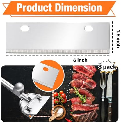 8-Pack 6" Grill Scraper Blades Replacement - Image 2