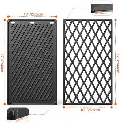 onlyfire Reversible Cast Iron Griddle and Cooking Grate Combo Set - Image 2