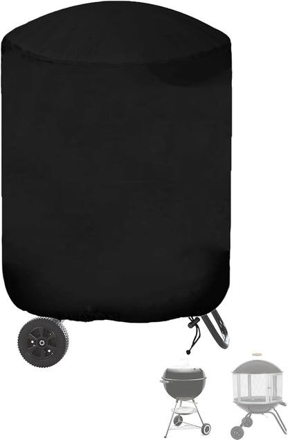 SheeChung Outdoor Fireplace Cover for Fire Sense 01471 Fire Pit,Waterproof Round Grill Cover 30 Inch,Heavy Duty 600D Outside Round Covers for BBQ Grill Smoker,UV Resistant,30"Dx43"H