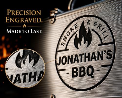 Personalized BBQ Grill Set for Men – Custom Engraved 10pc Stainless Steel Tools - Image 3