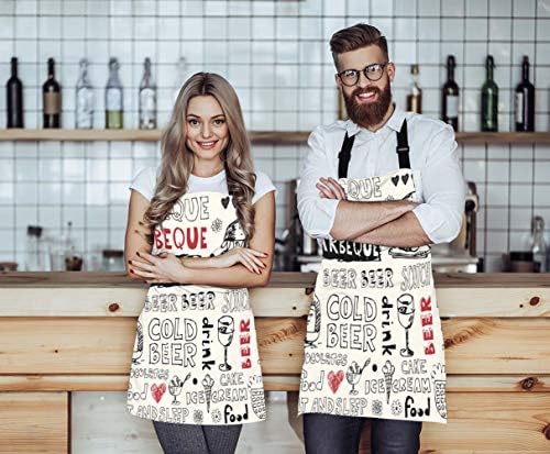 EKOBLA Barbecue Aprons Cold Beer Scotch Food Ice Cream Cake Sandwich Drink - Image 4