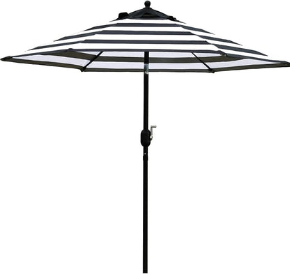 Sunnyglade 7.5' Patio Umbrella Outdoor Tilt Umbrella Black and White Stripe | by Sunnyglade