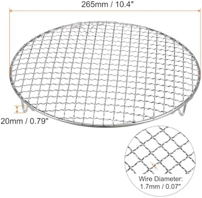 HARFINGTON Round Cooking Rack 10.4-inch 201 Stainless Steel Cross Wire Barbecue - Image 2