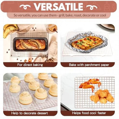 2 PCS Cooling Racks for Cooking and Baking, 15x10 Inches Stainless Steel - Image 3