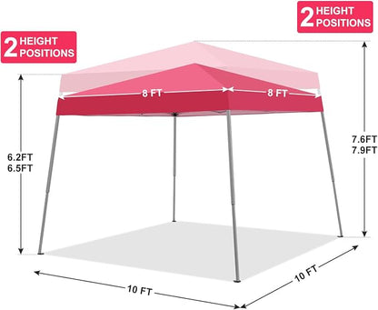 10x10FT Slant Leg Pop Up Canopy Tent, Portable Outdoor Shelter | 10x10FT Base - Image 5