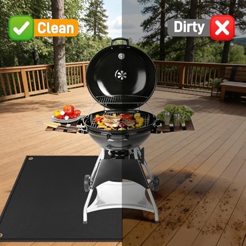 TOHONFOO Large Grill Mats for Outdoor Grill Deck Protector 90 x 48 x 0.02in - Image 3