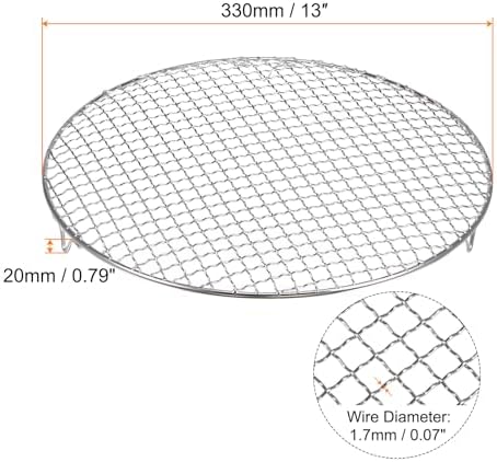 HARFINGTON Round Cooking Rack 13-inch 201 Stainless Steel Cross Wire Barbecue - Image 2