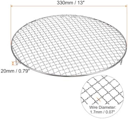 HARFINGTON Round Cooking Rack 13-inch 201 Stainless Steel Cross Wire Barbecue - Image 2