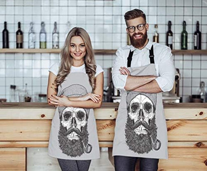 EKOBLA Skull Aprons Sailor Sea Captain Hipster Pipe Beard Skeleton Man Dead - Image 4