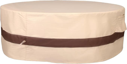 Round Patio Furniture Cover, Heavy Duty and Waterproof for Outdoor Furniture covers, Round outdoor table cover, Patio table cover 84"DIA x 31"H Beige