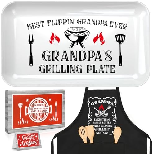 Gifts for Grandpa Fathers Day, Grandpa Birthday Gifts Personalized Grilling by Crycarrot