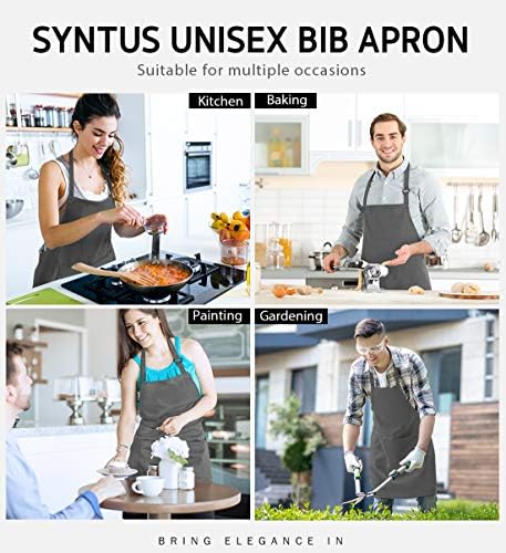 Syntus Apron for Men Women, Adjustable Cooking Kitchen Apron - Image 6