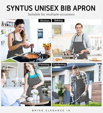 Syntus Apron for Men Women, Adjustable Cooking Kitchen Apron - Image 6