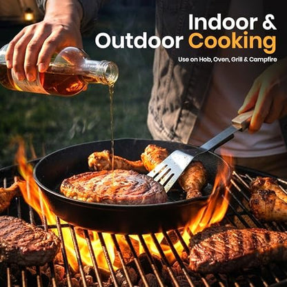 Utopia Kitchen Cast Iron Skillet Set 3 Piece 6 8 10 Inch PFAS-Free Black - Image 5