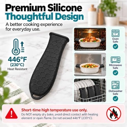 4 Pcs Cast Iron Handle Cover, Silicone Hot Handle Holder - Image 7