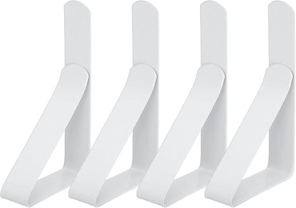 uxcell 4 Pack Tablecloth Clips, Stainless Steel Table Cloth Cover Clamps, 2.95" x 1.77" Windproof Holder Clips for Home Party Picnic Wedding Camping Dining Tables, White